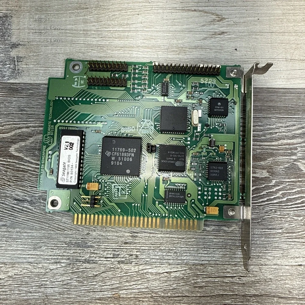 Vintage 1989 Seagate ST11M/11R V2.1 Disk Drive Controller ISA Card - Untested